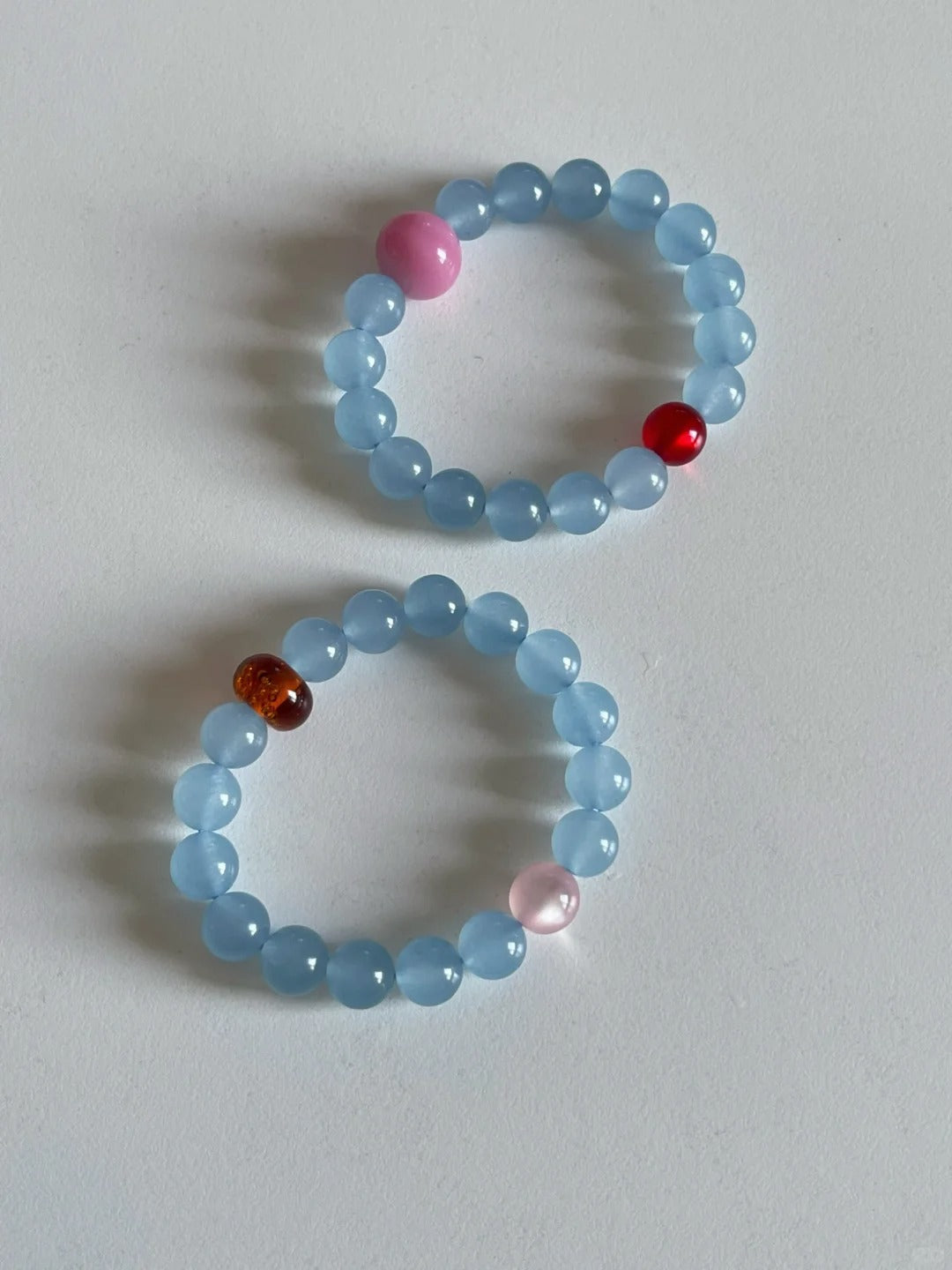 Luminous crystal original design Blue and Pink Bracelet