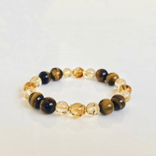 Handcrafted Natural Citrine Crystal Bracelet Tiger Eye bracelet