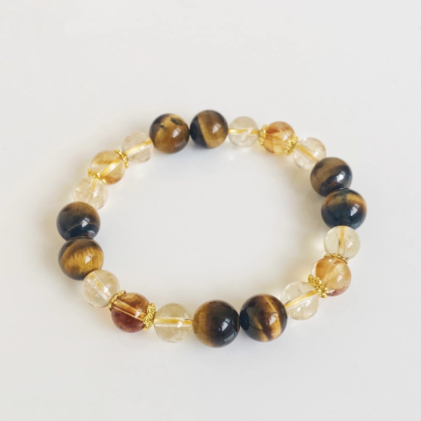 Handcrafted Natural Citrine Crystal Bracelet Tiger Eye bracelet