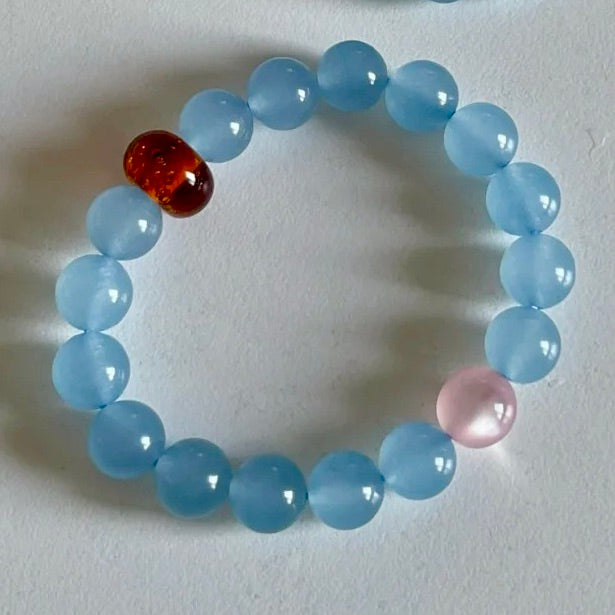 Luminous crystal original design Blue and Pink Bracelet