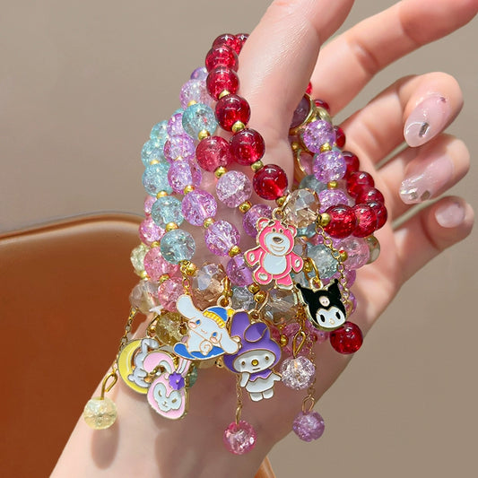 AA Sanrio Bracelets Kuromi Charm Cinnamoroll Colorful Crystal Bracelet