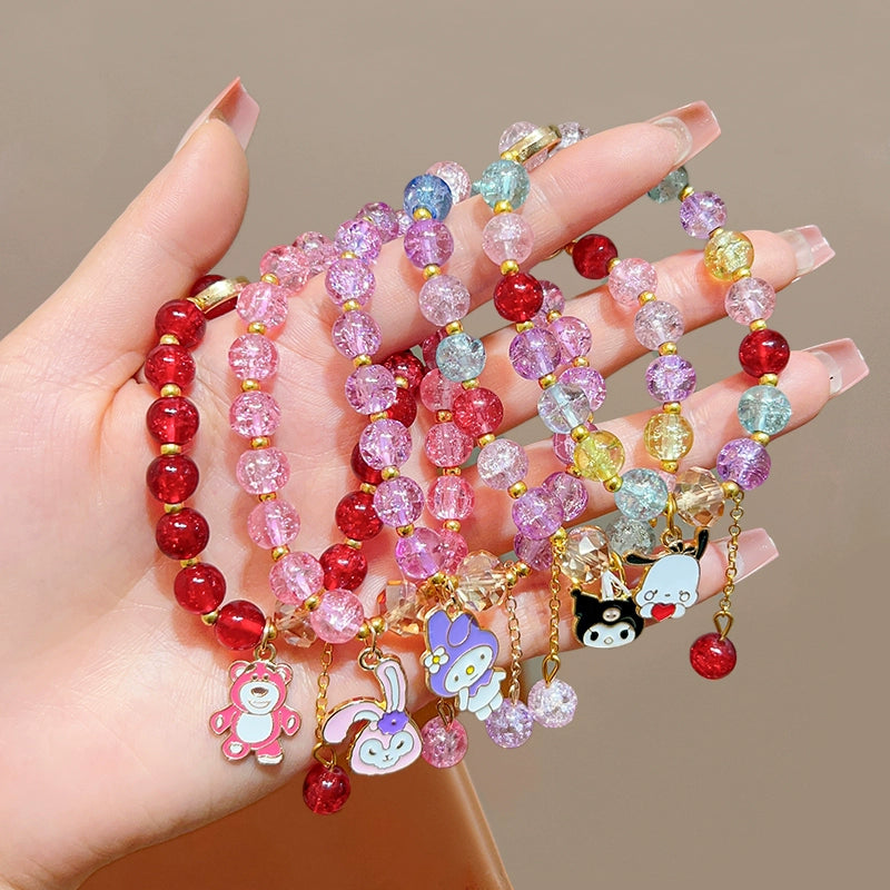 AA Sanrio Bracelets Kuromi Charm Cinnamoroll Colorful Crystal Bracelet