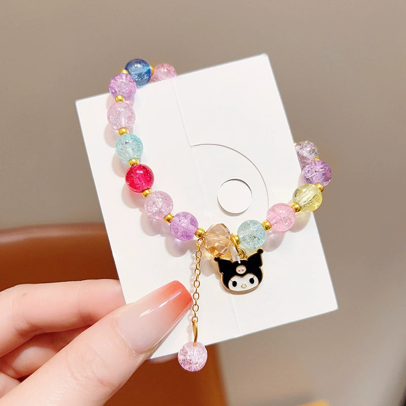 AA Sanrio Bracelets Kuromi Charm Cinnamoroll Colorful Crystal Bracelet