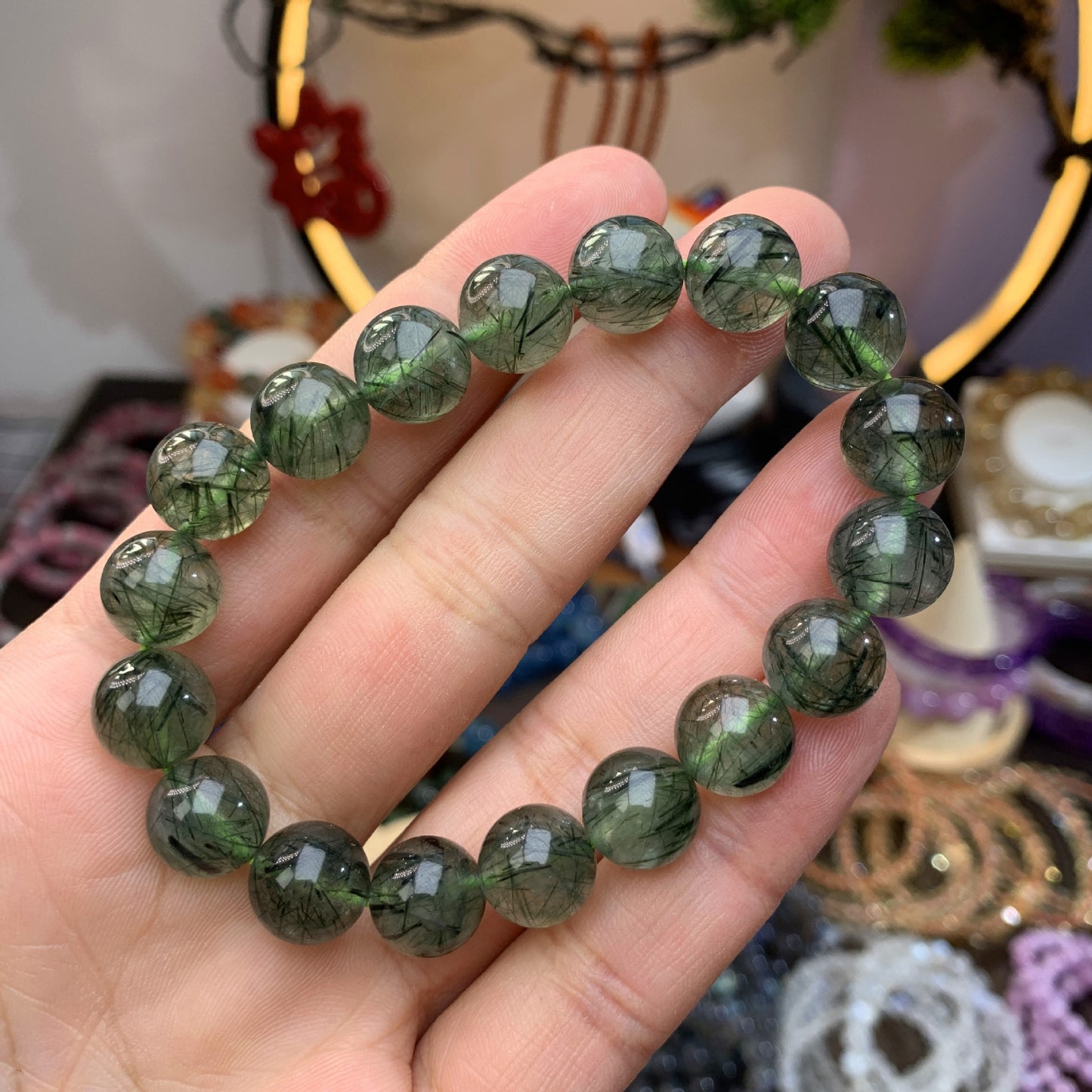 Natural Green Opal Crystal Bracelet for Harmony, Wealth, and Calming Energy