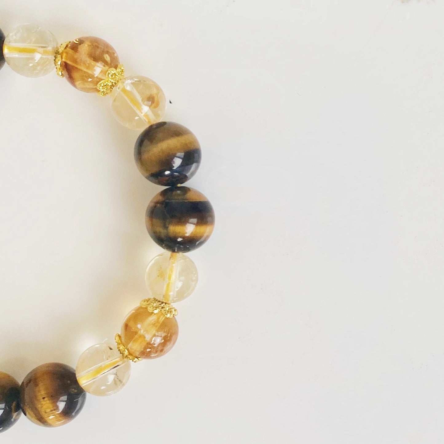 Handcrafted Natural Citrine Crystal Bracelet Tiger Eye bracelet